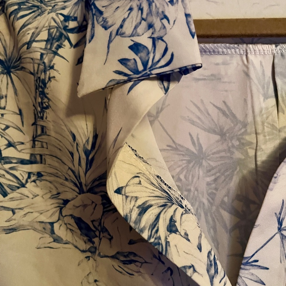 Floral Blue and White Midi Dress